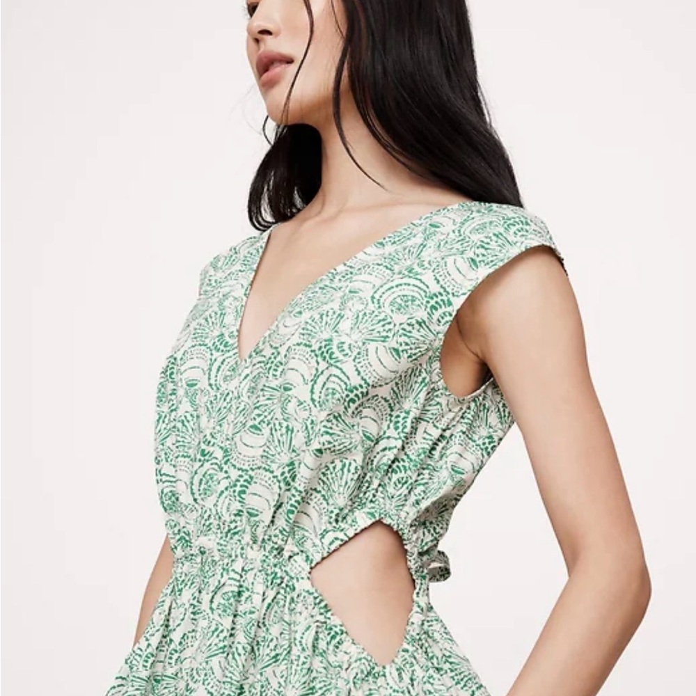 Banana Republic COTTON POPLIN SIDE CUT-OUT MIDI DRESS Shell print